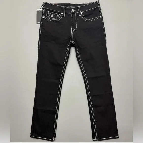 True Religion Ricky Big T Flap Relaxed Straight Mens Sz W38 L34 Rinse Black